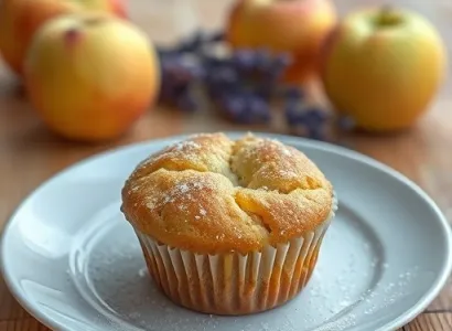 Muffins aux pommes et lavande