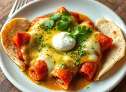 Enchiladas au fromage avec sauce tomatillo