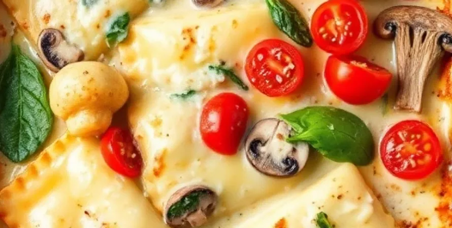 Casserole de raviolis crémeux
