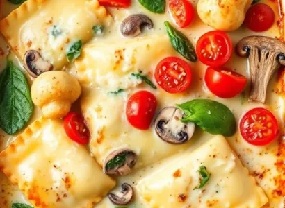 Casserole de raviolis crémeux
