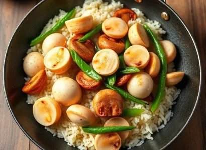 Poêlée de coquilles saint-jacques et asperges