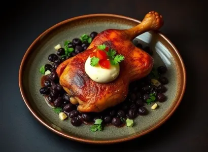 Poulet aux haricots noirs et salsa