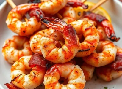 Crevettes rouges au bacon