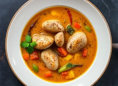 Soupe Mulligatawny Épicée au Poulet