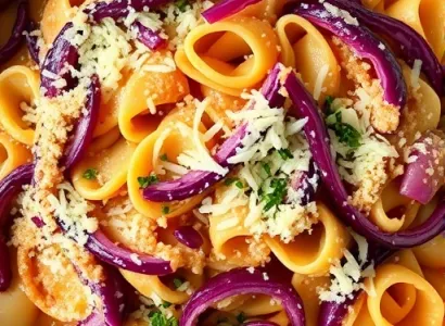 Casserole de nouilles au chou rouge