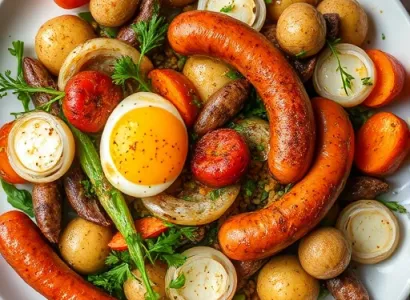 Hash campagnard aux œufs pochés