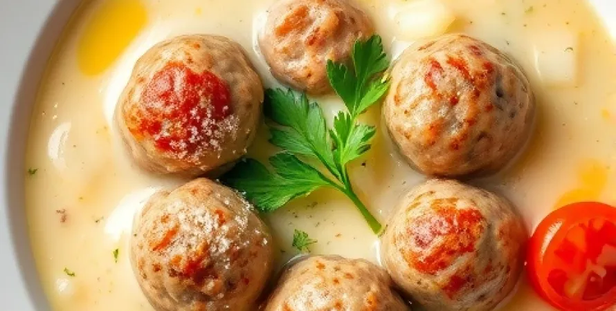 Soupe de pommes de terre aux boulettes de viande