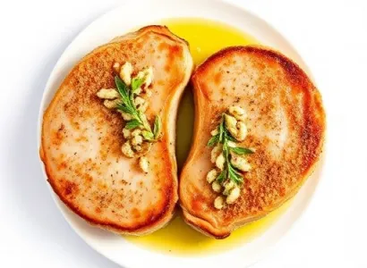 Côtes de porcelet panées à l'oignon