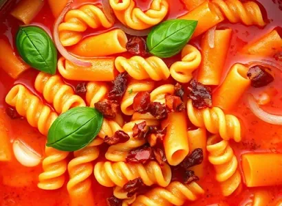 Soupe de pâtes et tomates