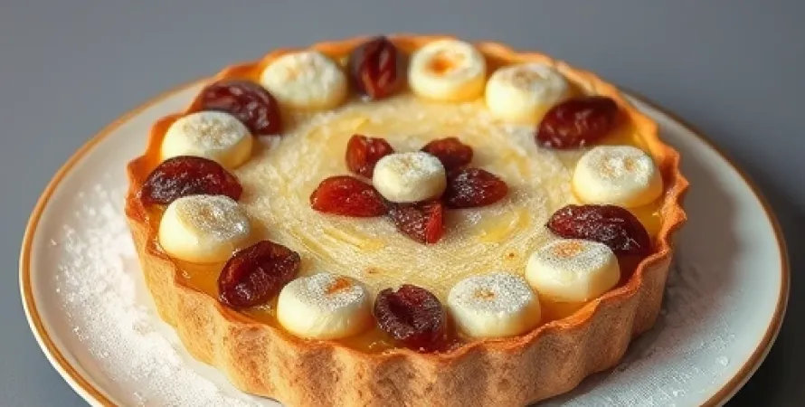 Tarte aux flocons d'avoine et raisins