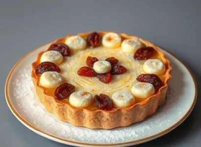 Tarte aux flocons d'avoine et raisins