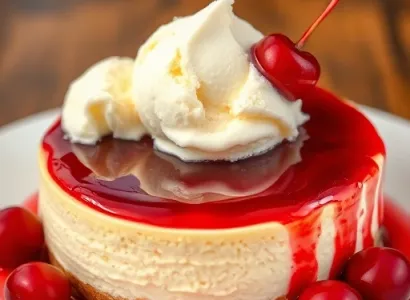 Gâteau au fromage crémeux aux cerises