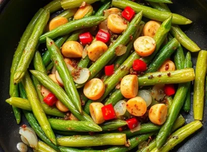 Haricots verts sautés épicés