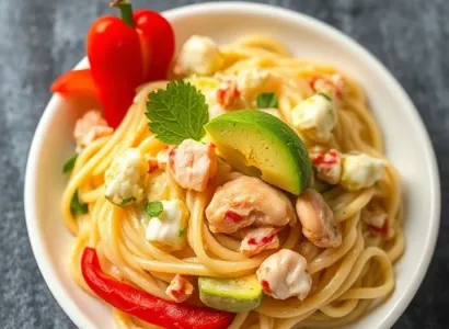 Salade de pâtes oeuf et avocat