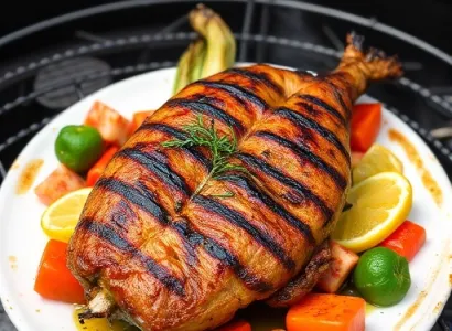 Dinde Grillée au Charbon de Bois