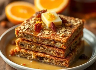 Flapjacks à l'orange et au rhum