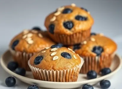 Muffins au son d'avoine et aux bleuets