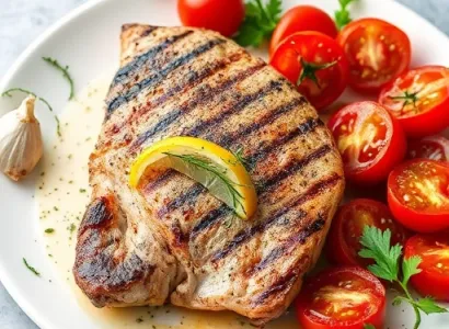 Steak de requin aux tomates