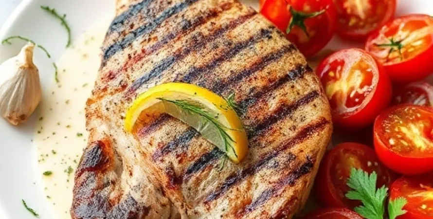 Steak de requin aux tomates