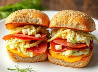 Sandwichs au salami, havarti et cole slaw