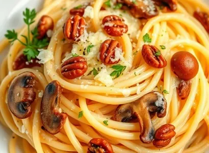 Pâtes au fromage et miel de noix