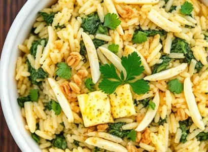 Gratin de riz aux épinards