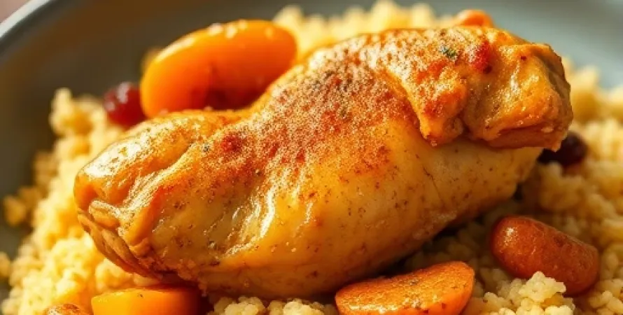 Poulet au curry avec couscous