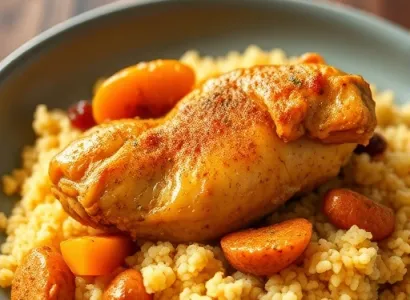 Poulet au curry avec couscous