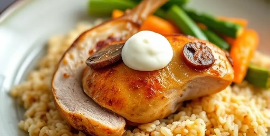 Poitrine de poulet aux lardons