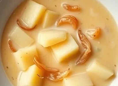 Potage crémeux de pommes de terre