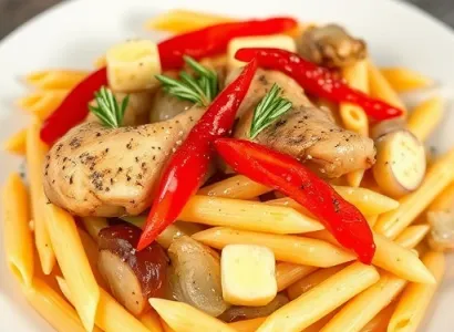 Pâtes au poulet rôti