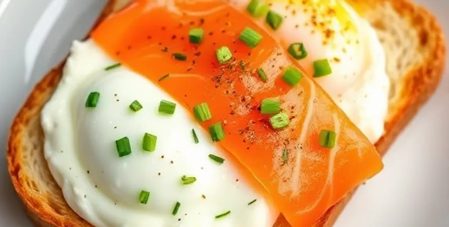 Tartine de saumon fumé au petit déjeuner