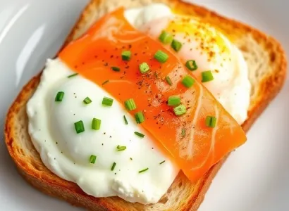 Tartine de saumon fumé au petit déjeuner