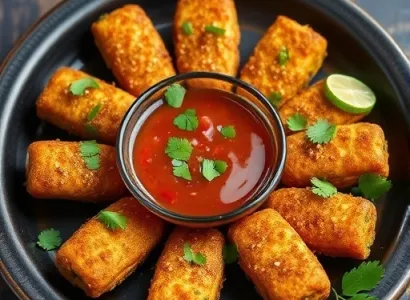 Doigts de courgette frits à la sauce au tamarin