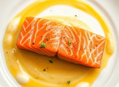 Saumon à la moutarde avec purée de celeri