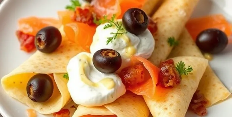 Crêpes de saumon et cream cheese
