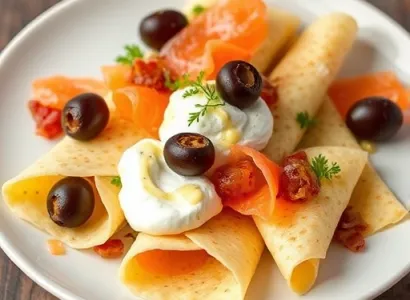 Crêpes de saumon et cream cheese