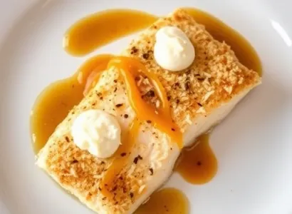 Tilapia au coco avec sauce abricot