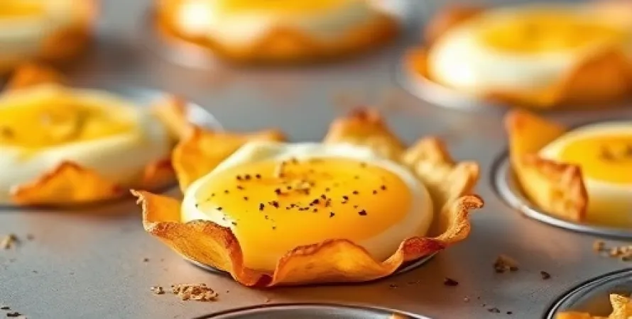 Oeufs dans des cupules de bolagne