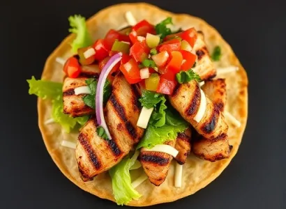 Tostadas de poulet grillé