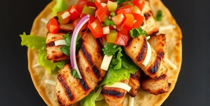 Tostadas de poulet grillé