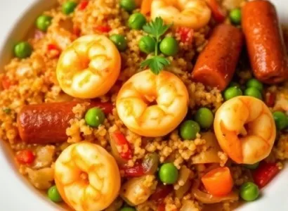 Jambalaya de crevettes et quinoa