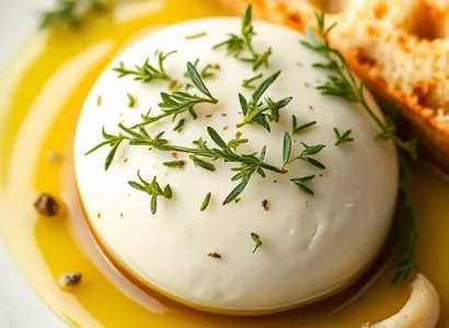 Fromage de mozzarella au thym et aux herbes
