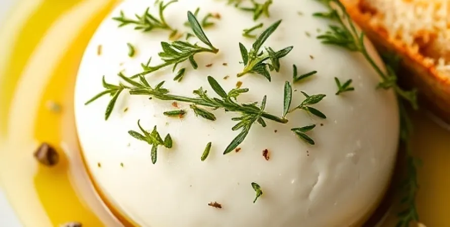 Fromage de mozzarella au thym et aux herbes