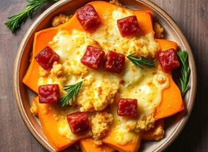 Gratin de courge et poireaux