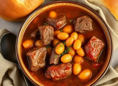 Soupe de Boeuf et Haricots avec Orge