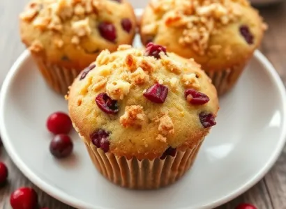Muffins aux cranberries et à l'orange