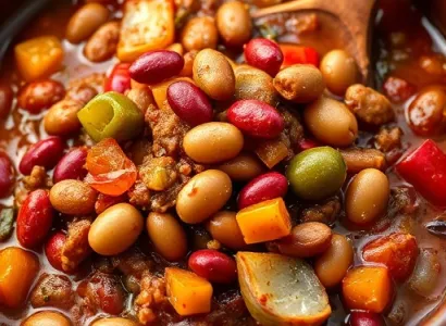 Chili aux poivrons et haricots pinto