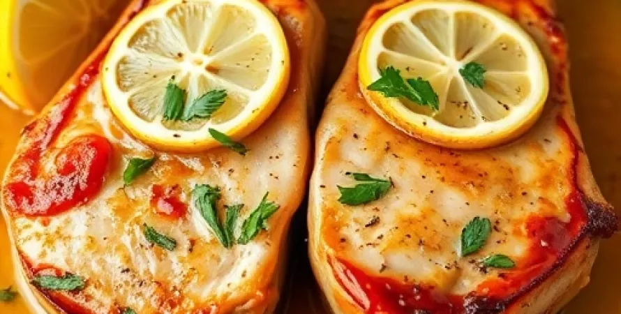 Côtes de porc au citron et à l'ail