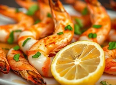 Crevettes au miel et coriandre